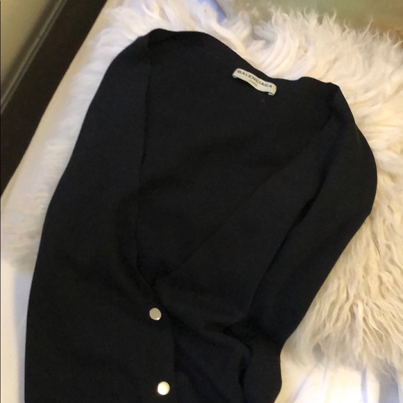 Balenciaga Silk Blend Black Cardigan - Picture 6 of 6